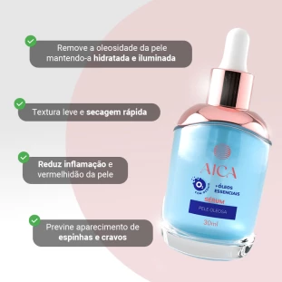 Serum Facial com Oleos Essenciais Ozonizados - PELE OLEOSA