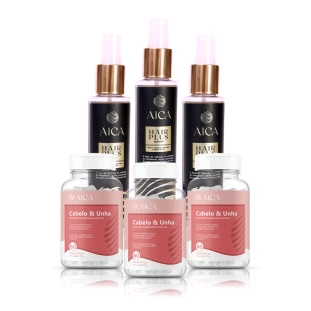 Kit Hair Plus + Suplemento Cabelo e Unha - 3 Unidades Cada